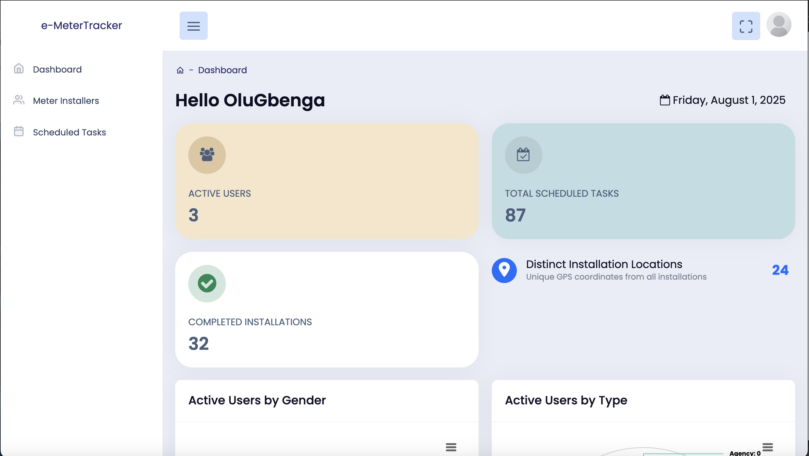 eMeterTrack Mobile App Screenshot
