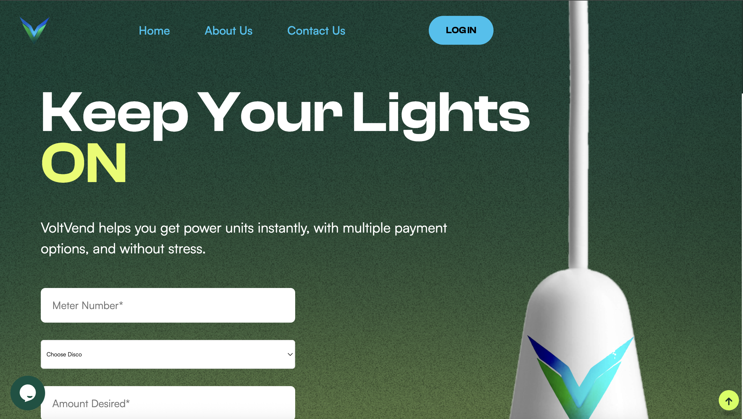 VoltVend Interface Screenshot